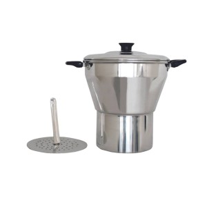 Cuscuzeiro de Alumínio Reforçado Polido N 13  e 1,350 litros Resistente Mazetto