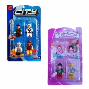 Kit com 04 Mini Bonecos Colecionáveis Monta e Desmonta