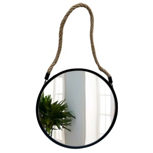 Espelho Redondo Decorativo Suspenso  30  cm Casambiente