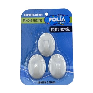 Kit com 3 Ganchos Adesivos para Roupas, Toalhas e Mais