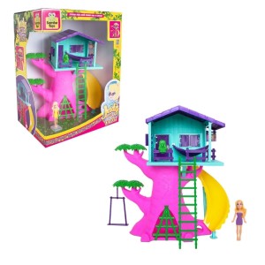 Brinquedo Casa na Árvore da Judy Com Escada E Decoração