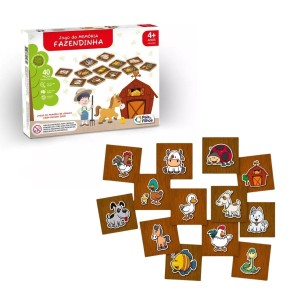 Jogo da Memória 40 Peças Fazendinha Em MDF Pais & Filhos