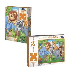 Quebra-Cabeças Baby Safari Com 24 Peças Pais & Filhos