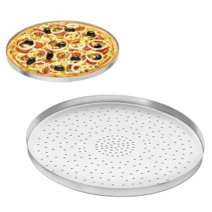 Forma de Pizza com Fundo Furado N.35 em alumínio