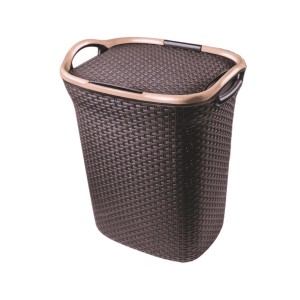 Cesto de Roupas c/ Tampa p/ Lavandeira e Banheiro 60 litros