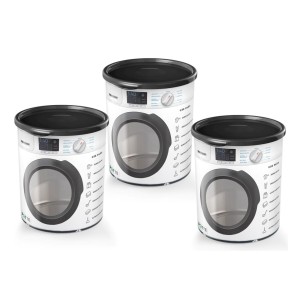 Kit 3 Potes Organizadores Multiuso Lavanderia 2,1L Máquina de lavar