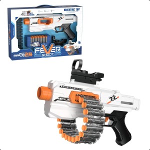 Brinquedo Lançador Fever Shoot com Mira e Tambor C/30 Dardos