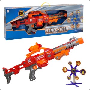 Lançador De Dardos Elétrico Grande 20 Dardos e Alvo Dinâmico