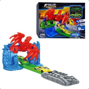 Kit Pista Lançador de Carrinhos Diversão Aventura Colorido