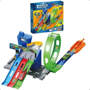 Brinquedo Pista Dupla Carrinhos Corrida Lançador e Looping 