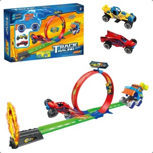 Brinquedo Pista Carrinho de Corrida Com Lançador Looping